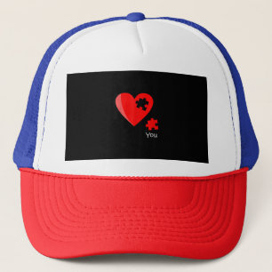Ontbrekende Hartpuzzel Valentijnsdag Shirt Cadeau Trucker Pet