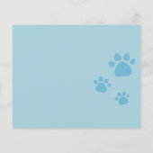 Ontbrekende Hond Modern Blauw Foto Poster Flyer (Achterkant)