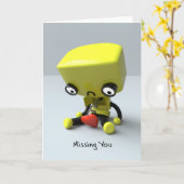 Ontbrekende jou - Sad Robot Kaart (Gele Bloem)