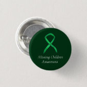 Ontbrekende kinderen Groene Bewustmaking Koolstofs Ronde Button 3,2 Cm (Voorkant /achterkant)