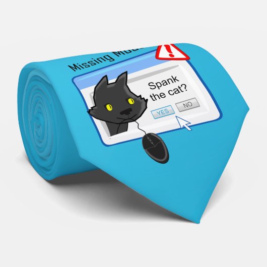 Ontbrekende muis? Spank de kat! Stropdas (Opgerold)
