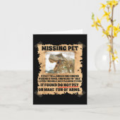 Ontbrekende Pet Dinosaur Funny Sayings Humor Dino  Kaart (Gele Bloem)