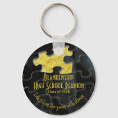 Ontbrekende Puzzle Piece Black Gold Class Reunion Sleutelhanger (Voorkant)