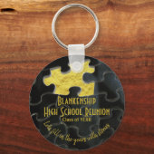 Ontbrekende Puzzle Piece Black Gold Class Reunion Sleutelhanger (Voorkant)
