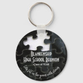 Ontbrekende Puzzle Piece Black White Class Reunion Sleutelhanger (Voorkant)