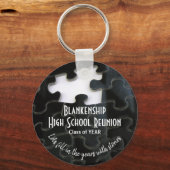 Ontbrekende Puzzle Piece Black White Class Reunion Sleutelhanger (Voorkant)