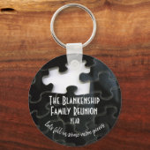 Ontbrekende Puzzle Piece Black White Family Reunio Sleutelhanger (Voorkant)
