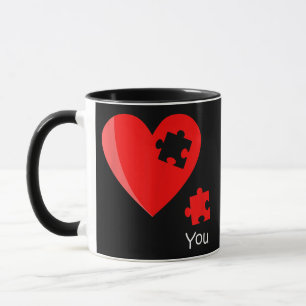 Ontbrekende stuk hart puzzel Valetines Day T-shirt Mok