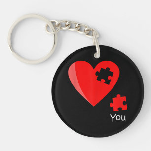 Ontbrekende stuk hart puzzel Valetines Day T-shirt Sleutelhanger