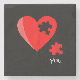 Ontbrekende stuk hart puzzel Valetines Day T-shirt Stenen Onderzetter