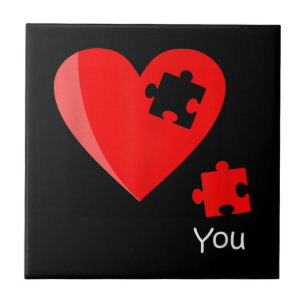 Ontbrekende stuk hart puzzel Valetines Day T-shirt Tegeltje
