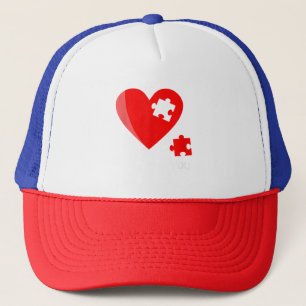 Ontbrekende stuk hart puzzel Valetines Day T-shirt Trucker Pet