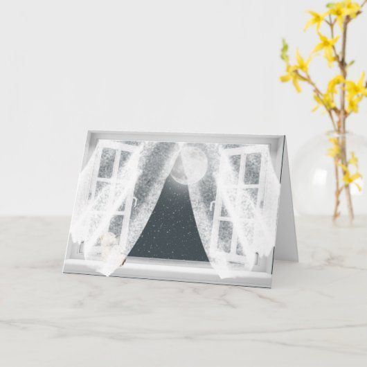 Ontbrekende Teddy Bear in Window Kaart (Gele Bloem)