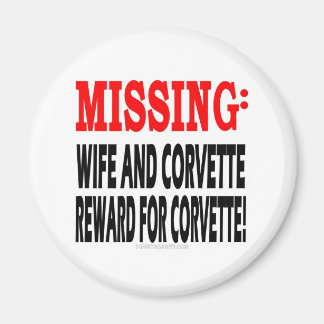Ontbrekende vrouw en Corvette beloning voor Corvet Magneet