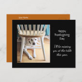 Ontbrekende witte hond-zwarte Thanksgiving Briefkaart (Voorkant / Achterkant)