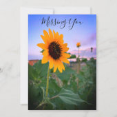 Ontbrekende zonnebloem bij Dusk Foto op maat Kaart (Voorkant)