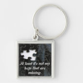 Ontbrekende zwarte poolfoto van puzzelstukje sleutelhanger (Voorkant)