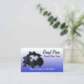Ontbrekende zwarte puzzelstukblauw ombre visitekaartje (Staand voorkant)