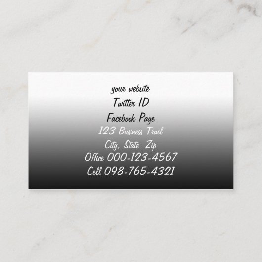 Ontbrekende zwarte puzzelstukblauw ombre visitekaartje (Achterkant)