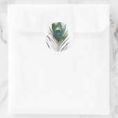 Ontbroken pacock ronde sticker (Tas)