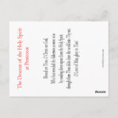 Ontcent van de Heilige Geest (Pentecost)-gebedskaa Briefkaart (Achterkant)