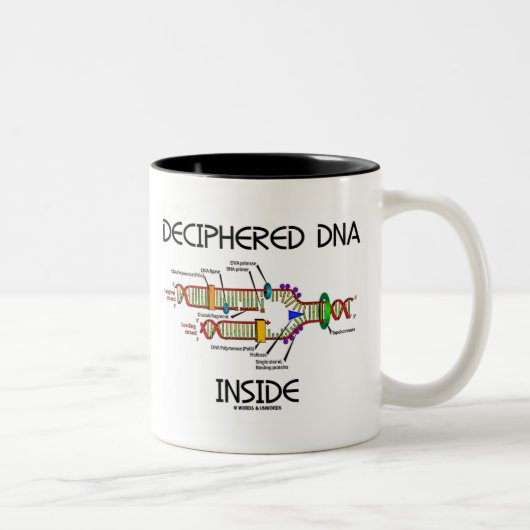 Ontcijferd DNA (DNA-replicatie-Humor) Tweekleurige Koffiemok (Rechts)