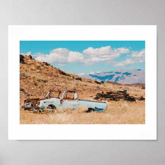 Ontdaan van het autolandschap Namibië Savannah-Pos Poster (Voorkant)