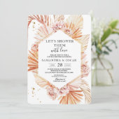 Ontdaan van terracotta Gedroogd palmlef Oranje Lij Kaart (Staand voorkant)