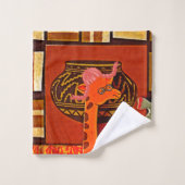 Ontdek African Wonder: Giraffe Kunst in Marvin Pet Bad Handdoek (Wasdoekje)