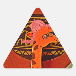 Ontdek African Wonder: Giraffe Kunst in Marvin Pet Sticker