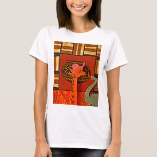 Ontdek African Wonder: Giraffe Kunst in Marvin Pet T-shirt