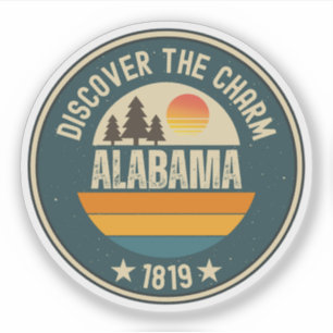 Ontdek Alabama - Design voor elke liefhebber Sticker