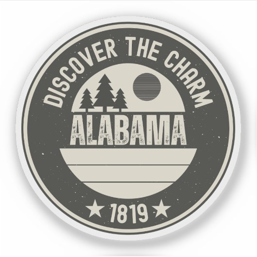 Ontdek Alabama - Design voor elke liefhebber Sticker (Voorkant)