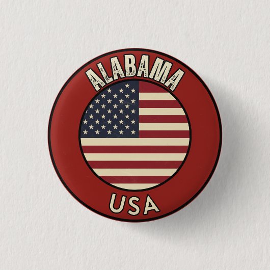 Ontdek Alabama - Staatsavontuur Ronde Button 3,2 Cm (Voorkant)