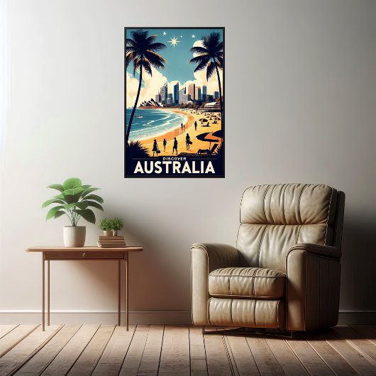 Ontdek Australië Vintage Reisposter Poster