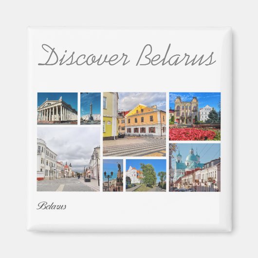 Ontdek Belarus Minsk Grodno Architectuur Magneet (Voorkant)