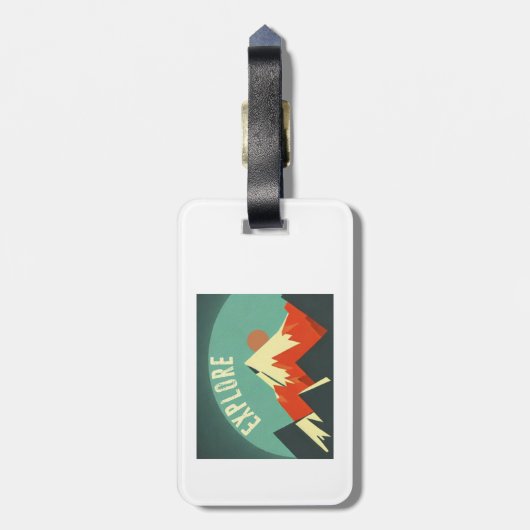 Ontdek bergen bagagelabel (Achterkant verticaal)