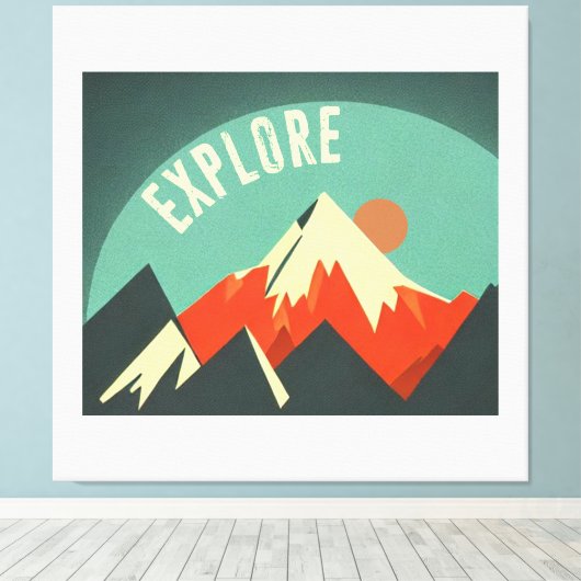 Ontdek bergen canvas afdruk (Insitu (Houten vloer))