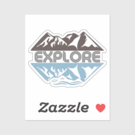 Ontdek bergen en waterspiegel sticker