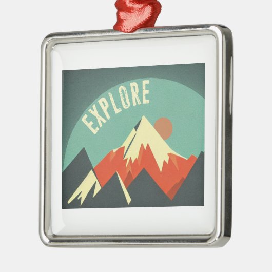 Ontdek bergen metalen ornament (Links)