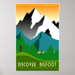 Ontdek Bigfoot in de kleurrijke bergen Poster
