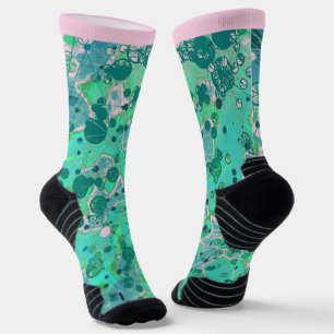 Ontdek Blauwgroen abstract design Sokken