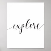 Ontdek Calligrafie zwart-wit Inspirerend Poster (Voorkant)