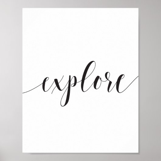 Ontdek Calligrafie zwart-wit Inspirerend Poster (Voorkant)