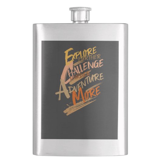 Ontdek Challenge Adventure Quote Motivatie in Flacon (Voorkant)