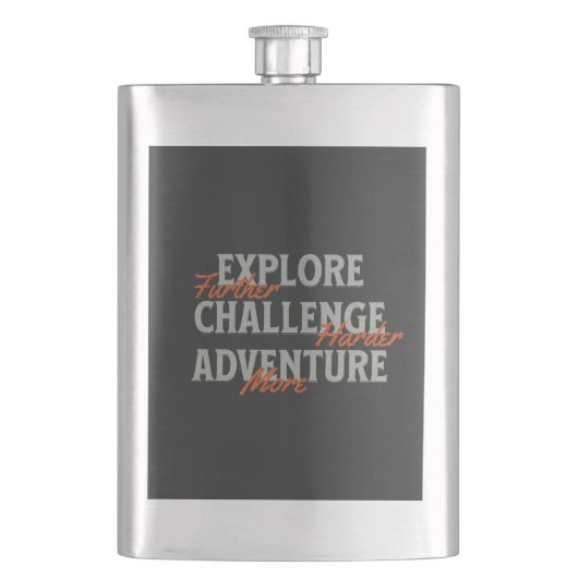 Ontdek Challenge Adventure Quote Motivatie Ins Flacon (Voorkant)
