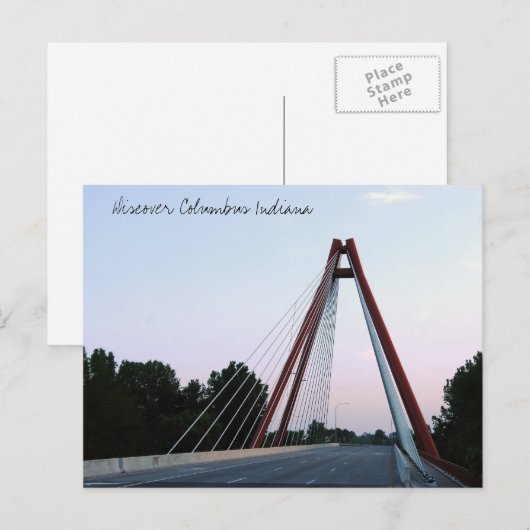 Ontdek Columbus Indiana Second St Bridge Briefkaart (Voorkant / Achterkant)