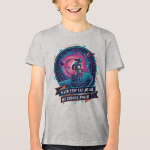 Ontdek Cosmic Cycling Jongeren T-shirt nooit te st