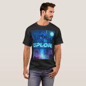 ONTDEK - Cyberpunk Android Sci-Fi Stad Neon Tech T-shirt (Voorkant volledig)