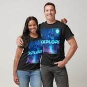 ONTDEK - Cyberpunk Android Sci-Fi Stad Neon Tech T-shirt (Unisex)